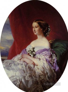 Franz Xaver Winterhalter Painting - The Empress Eugenie royalty portrait Franz Xaver Winterhalter